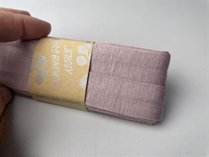 Jersey skråbånd - støvet rosa, 20 mm og 3 meter